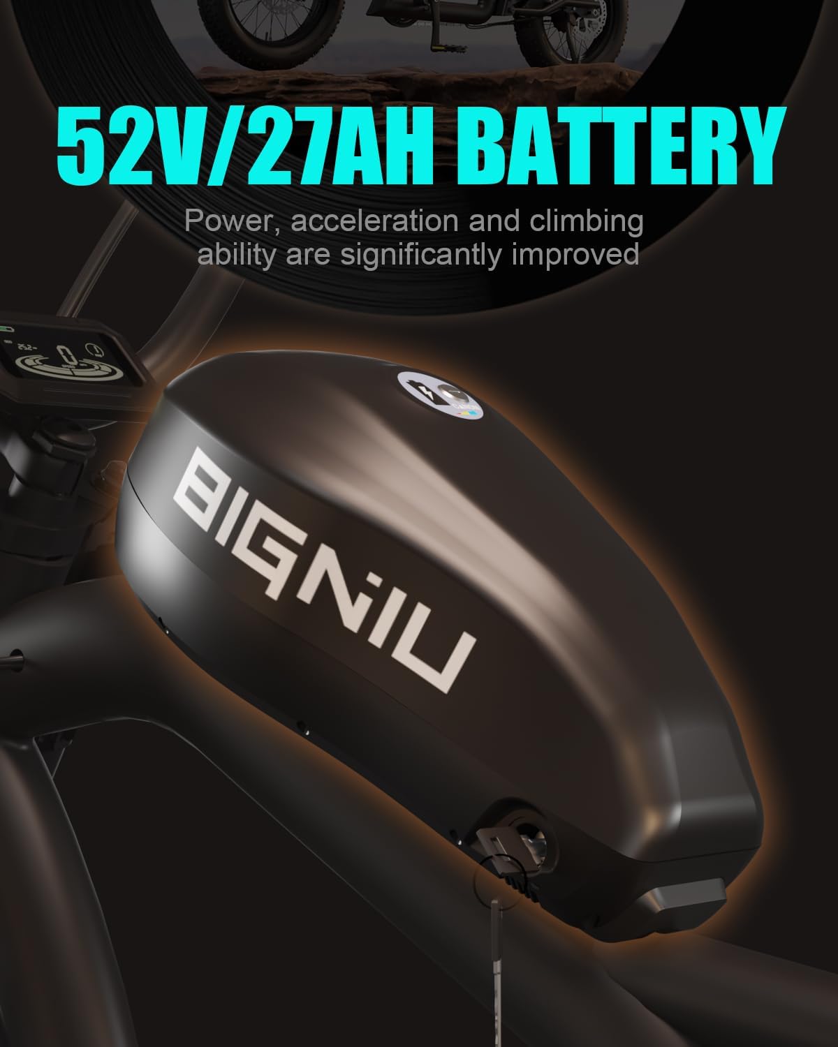 BIGNIU Adult Electric Bike, E Bike with 1500W Brushless Motor 52V/29.4Ah Range Up to 38 Miles Electric Bikes Front/Rear Turn Signals Dual Suspension Electric Bike Ebike BG-X PRO