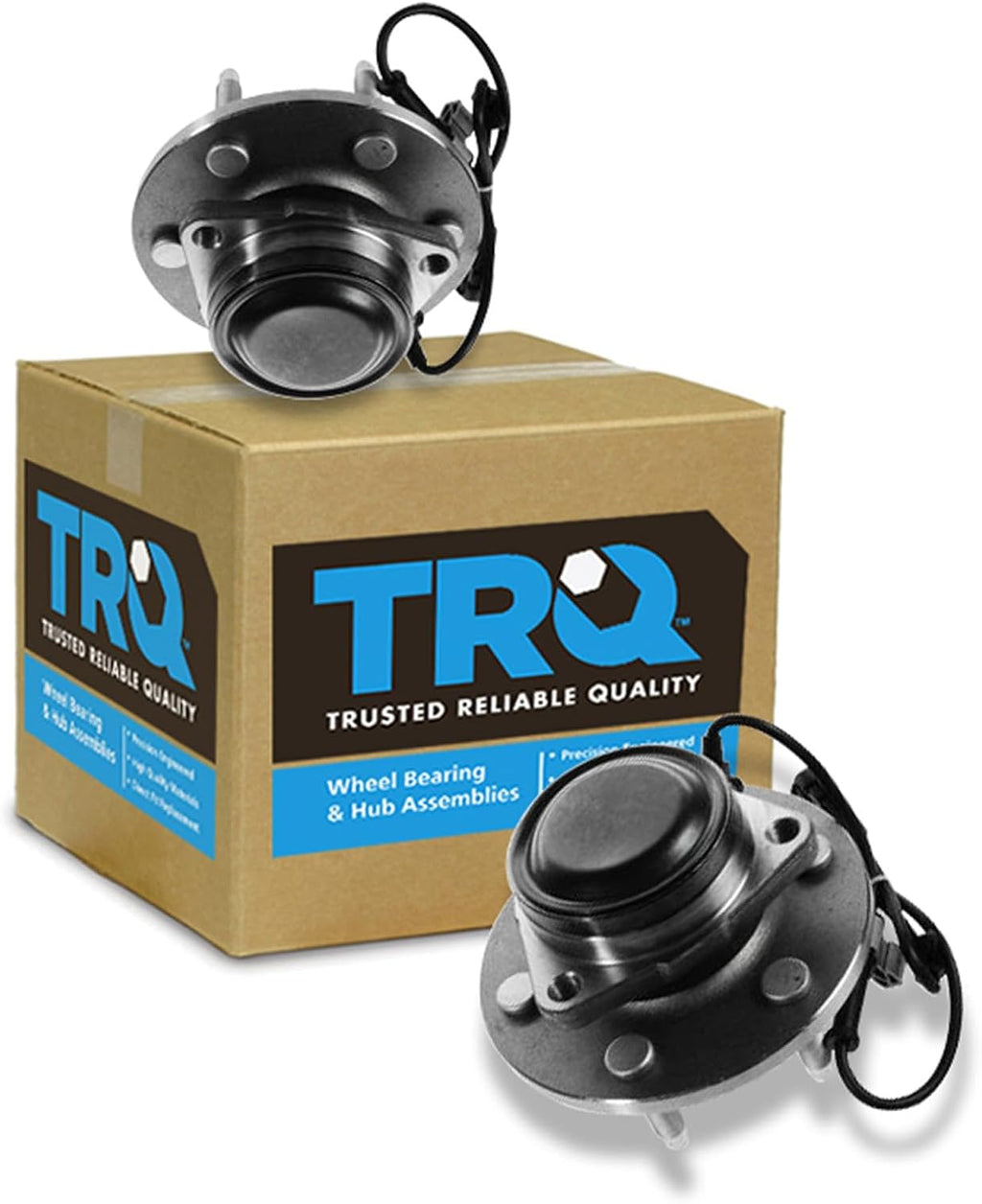 TRQ 2 Piece Front Wheel Bearing & Hub Assembly Set Compatible with 2002-2006 Cadillac Escalade Chevrolet Avalanche 1500 2003-2013 Express 1500 2003-2005 Express 2500 1999-2004 Silverado 1500 2000-200