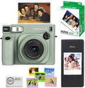 FUJIFILM INSTAX Wide 400 Instant Camera | Sage Green Bundled with INSTAX Wide Instant Film | 20 Exposures + Wide Album & Colored Frames + Cleaning Cloth (4 Items)