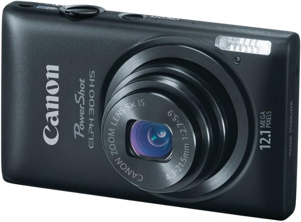 Canon PowerShot ELPH 300 HS 12.1 MP Digital Camera (Black)