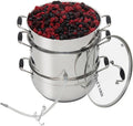 VINEYARD Deluxe Stainless Steel Steam Juicer & Roaster Set - Induction Friendly, Tempered Glass Lid, Cool-Touch Handles, 8 Quart Capacity
