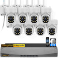 (2026 Update 90 Days Storage) 5MP PT Wireless Security Camera System with AI Human Tracking, Dual-Band 2.4G&5G WiFi, 130° Wide Angle, 2-Way Audio, No Monthly Fee, Outdoor Home Security Kit