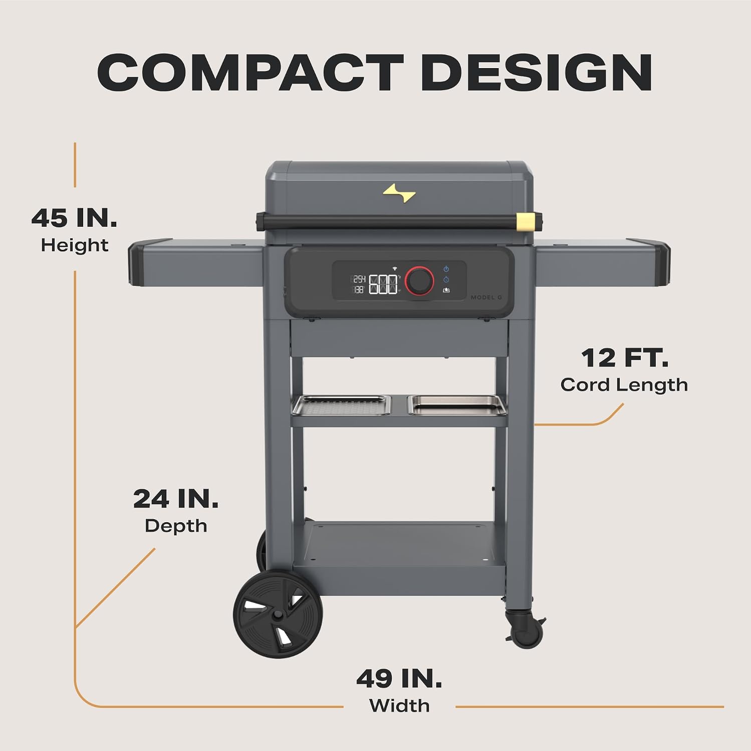 Current® Model G Griddle, Smart Electric Outdoor Flat Top BBQ Grill with 200°F to 600°F Range for Searing & Roasting, Digital Precision, Apartment-Friendly & Weather-Resistant, Slate