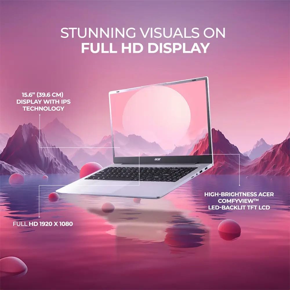 acer Aspire 3 Laptop, 15.6' FHD 1920 x 1080 Display, 32GB RAM 2TB SSD, AMD Ryzen 5 Series Processor, WiFi 6, Windows 11 Pro, HD Camera, Backlit Keyboard, Up to 8 Hours Battery Life