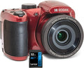 Kodak AZ255-RD PIXPRO Astro Zoom 16MP Digital Camera 25X Optical Zoom Red Bundle with Lexar 32GB High-Performance 800x UHS-I SDHC Memory Card Blue Series