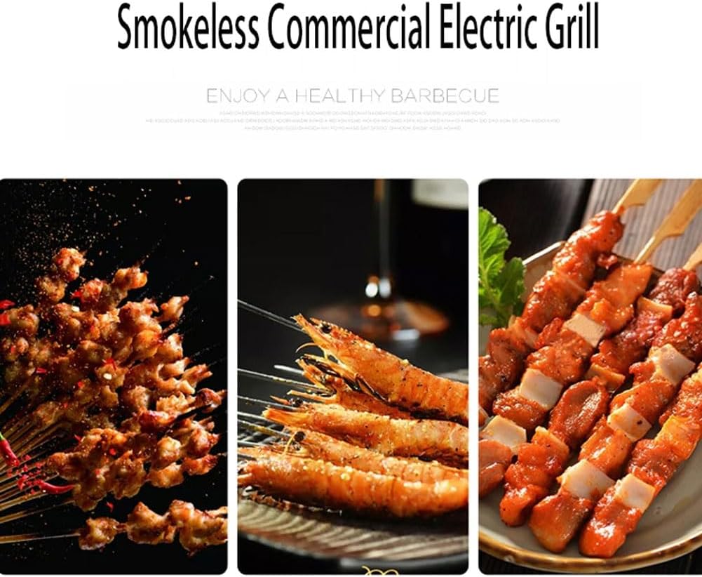 Electric BBQ Grill Machine, 3600W Commercial Smokeless Kebab Barbecue Skewer, 5 Groups BBQ 50 skewers Grill Oven with Adjustable Temperature, for Indoor Outdoor Garden Picnic Camping Seafood Meat
