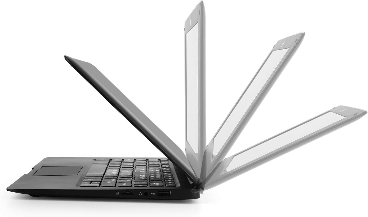 Windows 10 Computer Laptop Mini 10 Inch 32GB Ultra Thin and Light Netbook Quad Core CPU PC HDMI WiFi USB YouTube (Black)