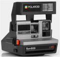 Polaroid 600 Sun600 LMS Built-in Flash Instant Film Camera with Strap for Instant Photography (Silver and Black) (Renewed)