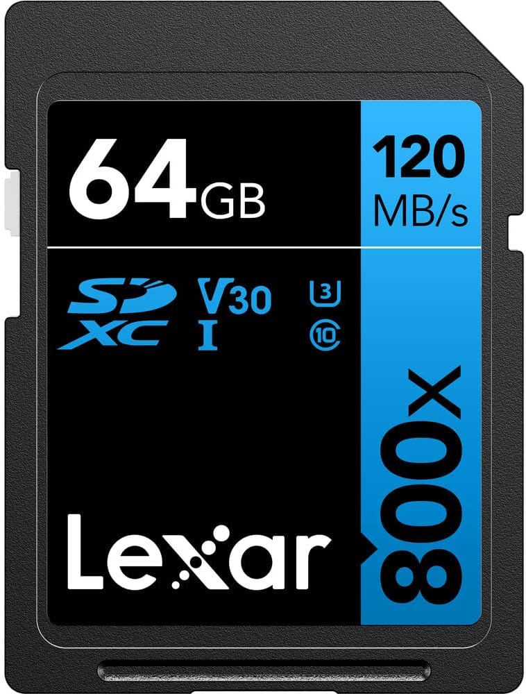 Kodak FZ45BK PIXPRO 16MP Digital Camera Black Bundle with Lexar 64GB High-Performance 800x UHS-I SDHC Memory Card Blue Series
