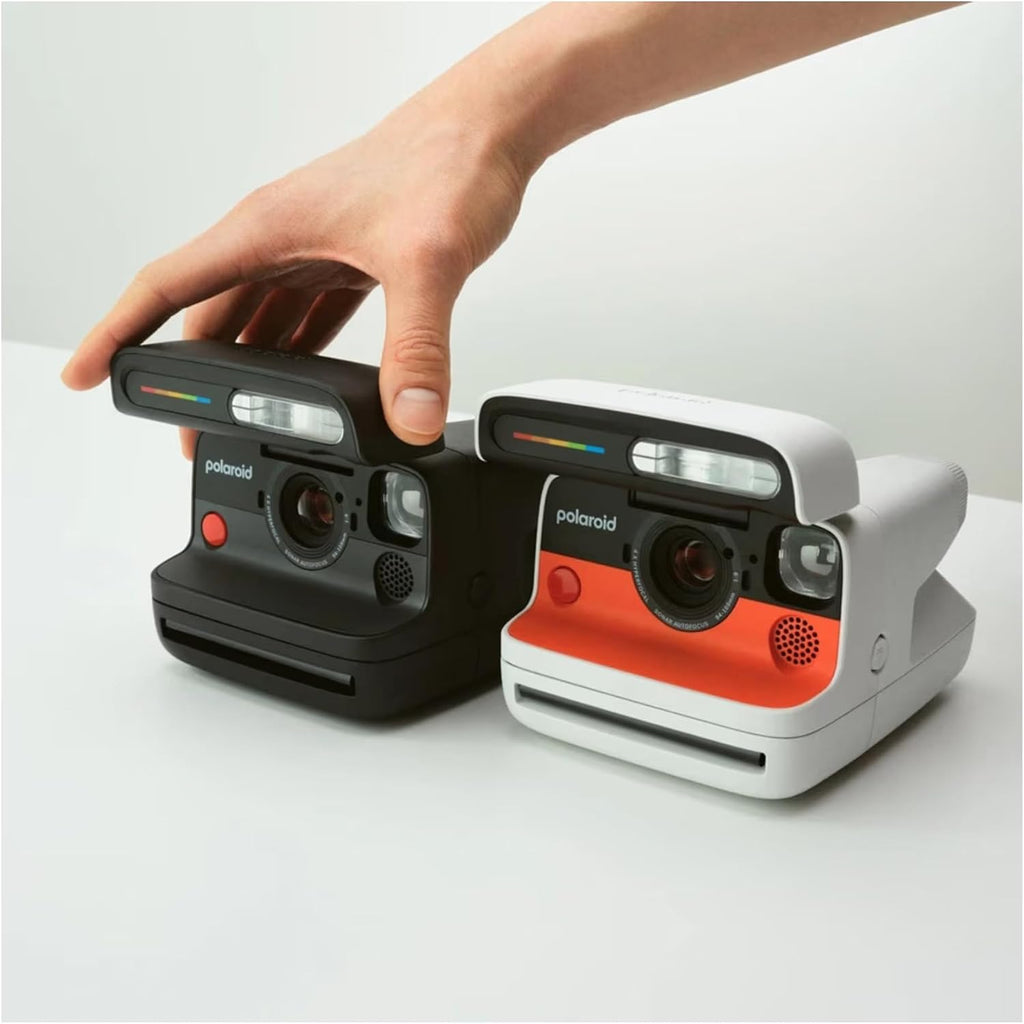 Polaroid Flip Instant Camera with Sonar Autofocus, Retro Design (White) Bundle with Color Film and Film Kit (3 Items)