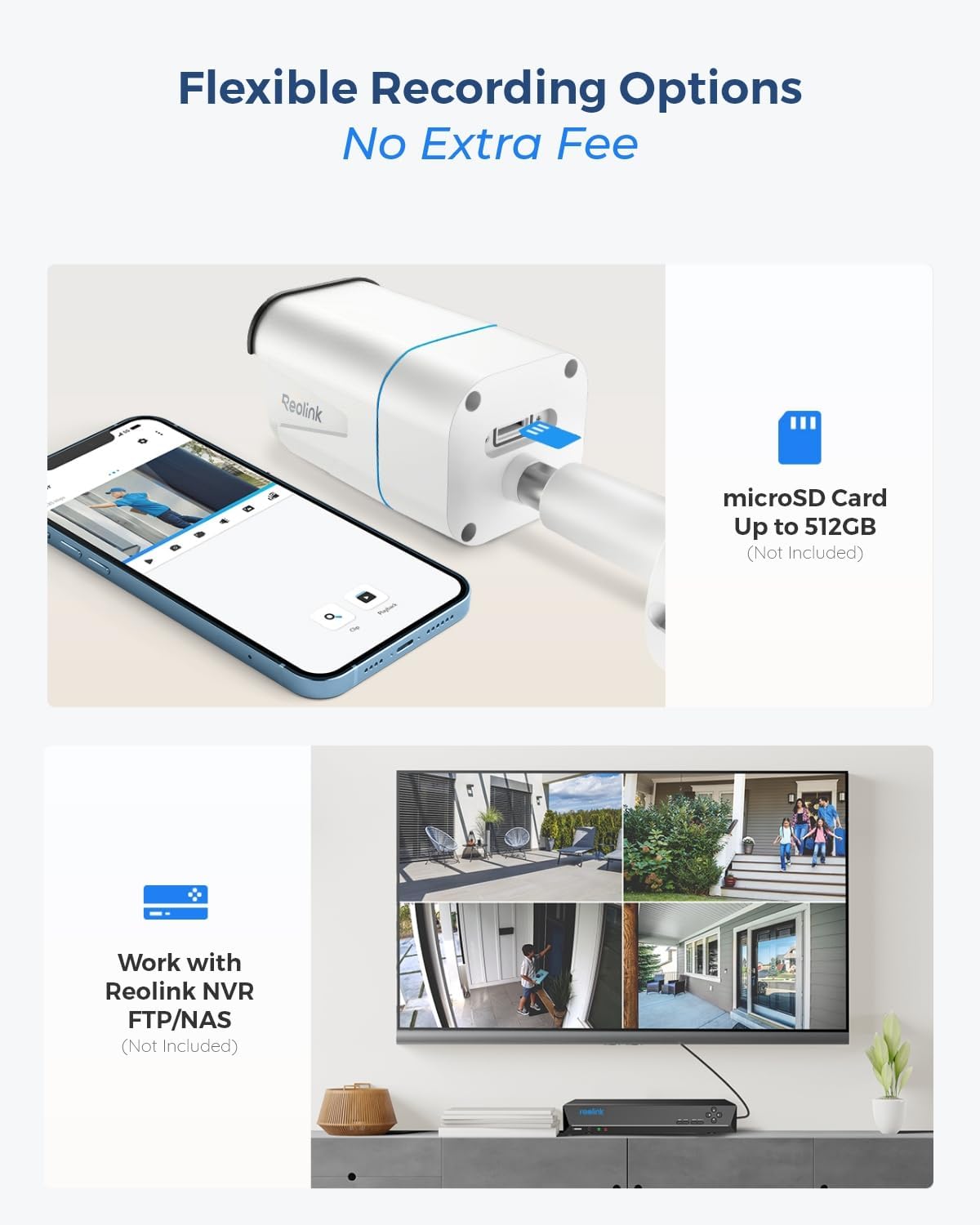 REOLINK RLC-811A PoE IP Wired Security Camera 4K - 123° FoV, 5X Optical Zoom for Outdoor Usage, Color Night Vision, Human/Vehicle/Pet Smart Detection, 2 Way Talk, Up to 512GB microSD Card