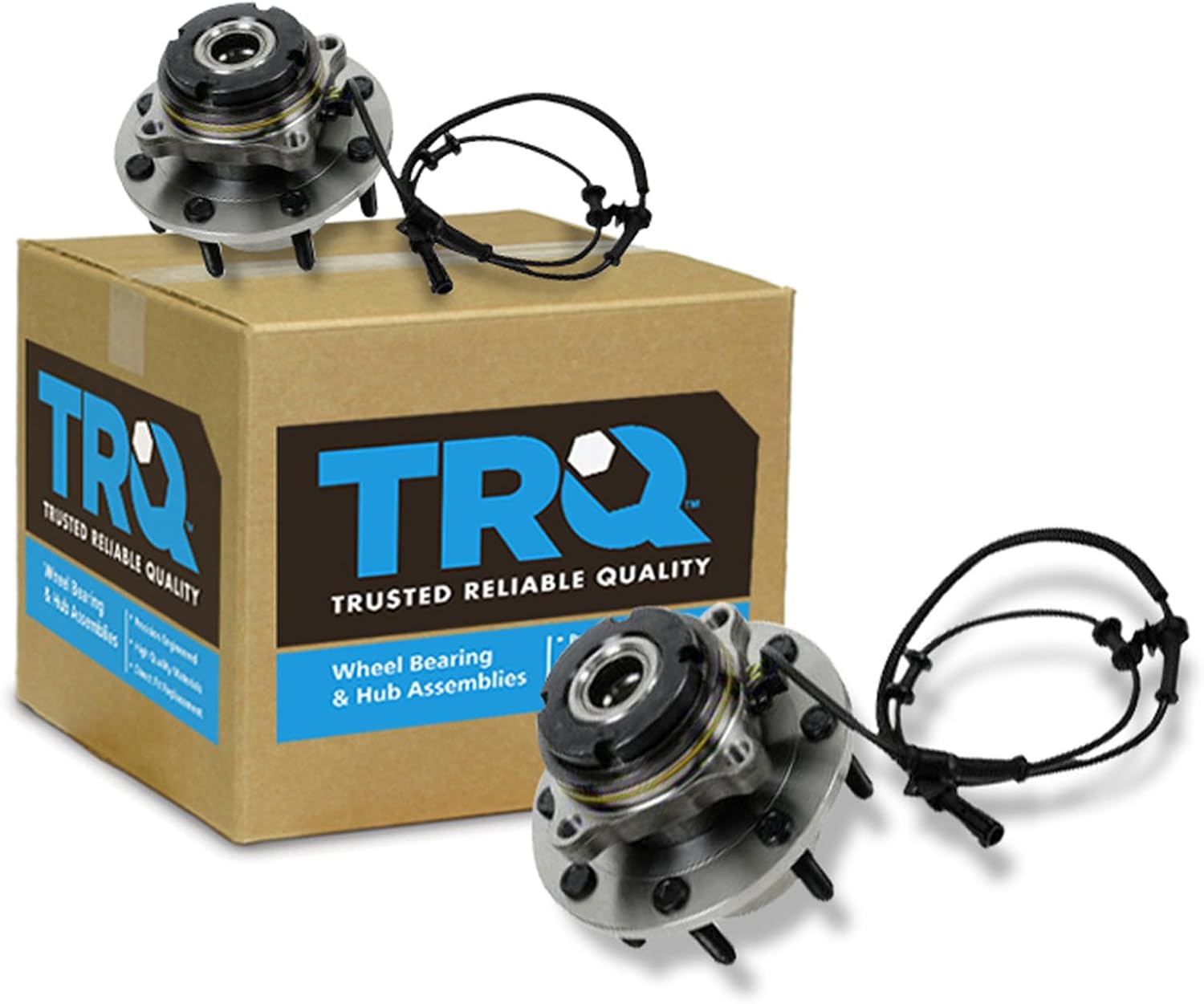 TRQ 2 Piece Front Wheel Bearing & Hub Assembly Set 4WD Compatible with 1999 Ford F-250 Super Duty F-350 Super Duty