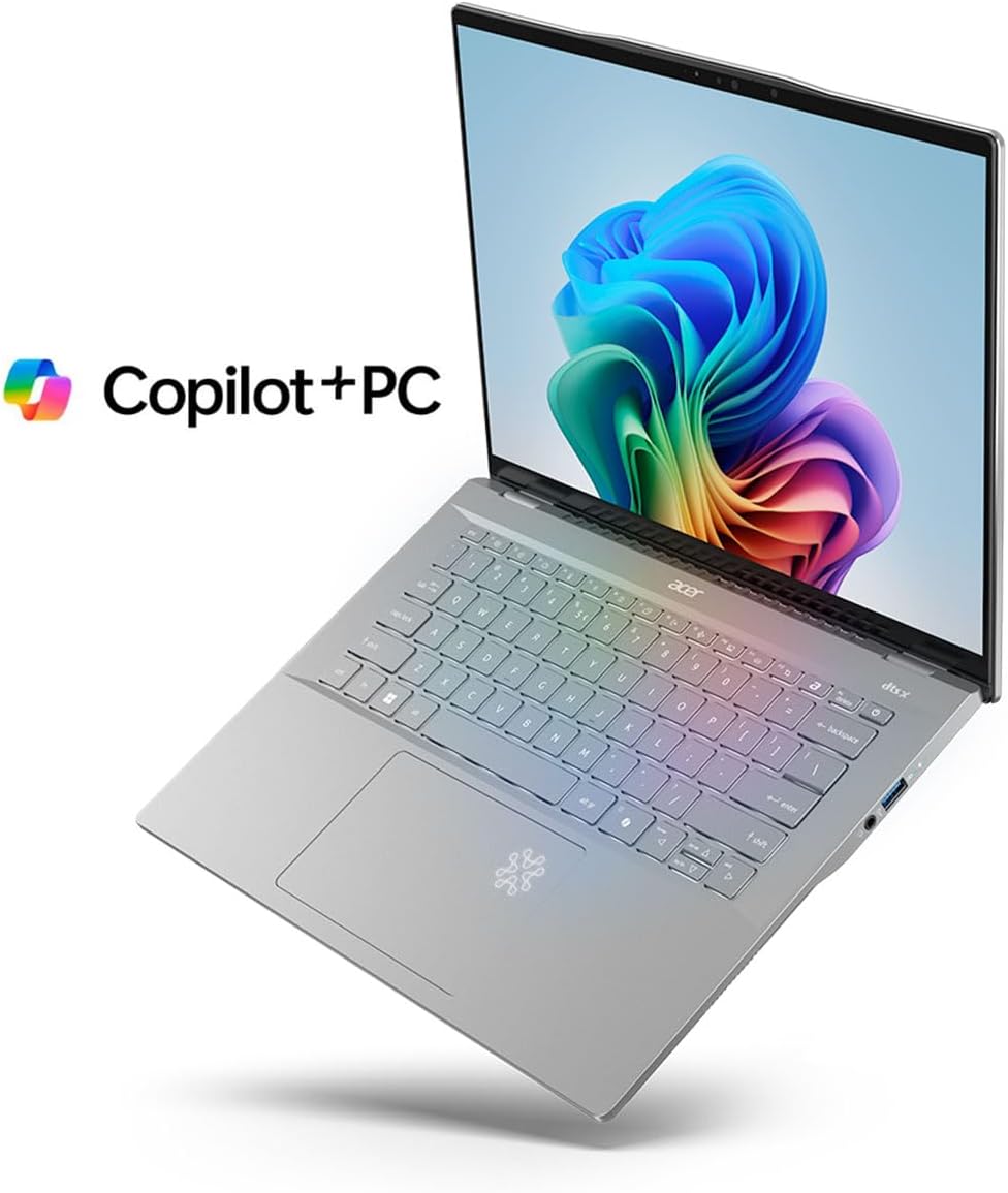 acer Swift 14 AI Copilot+ PC | 14.5' 2.5K 120Hz Display | Unlock AI Experiences | Snapdragon X Plus 10-Core Processor | 16GB LPDDR5X | 1TB Gen 4 SSD | Wi-Fi 7 | Windows 11 Home | SF14-11-X128