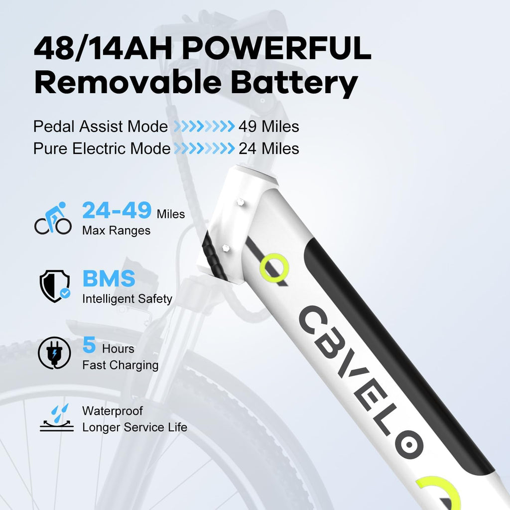YorkE 26' Electric Bike for Adult,1000W Peak, up 80 Miles Removable Battery Ebike,Adult Electric Bicycles for All Terrain,Men Women E Bike, 7-Speed