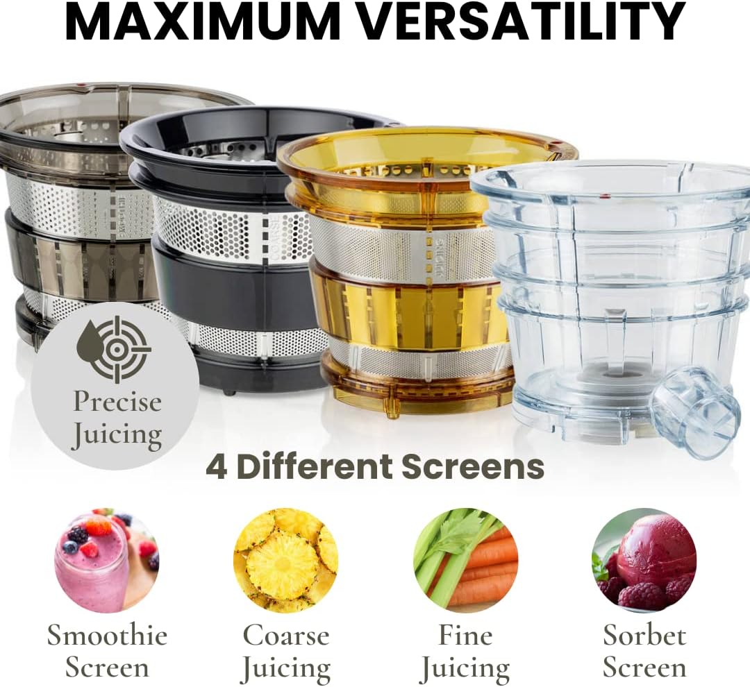 SANA 868 Wide Mouth Premium Cold Pressed Vertical Juicer | Patented Trap Door System | Includes 2 Premium Accessories | 240W High Torque Motor | 15 Year Warranty (Red)