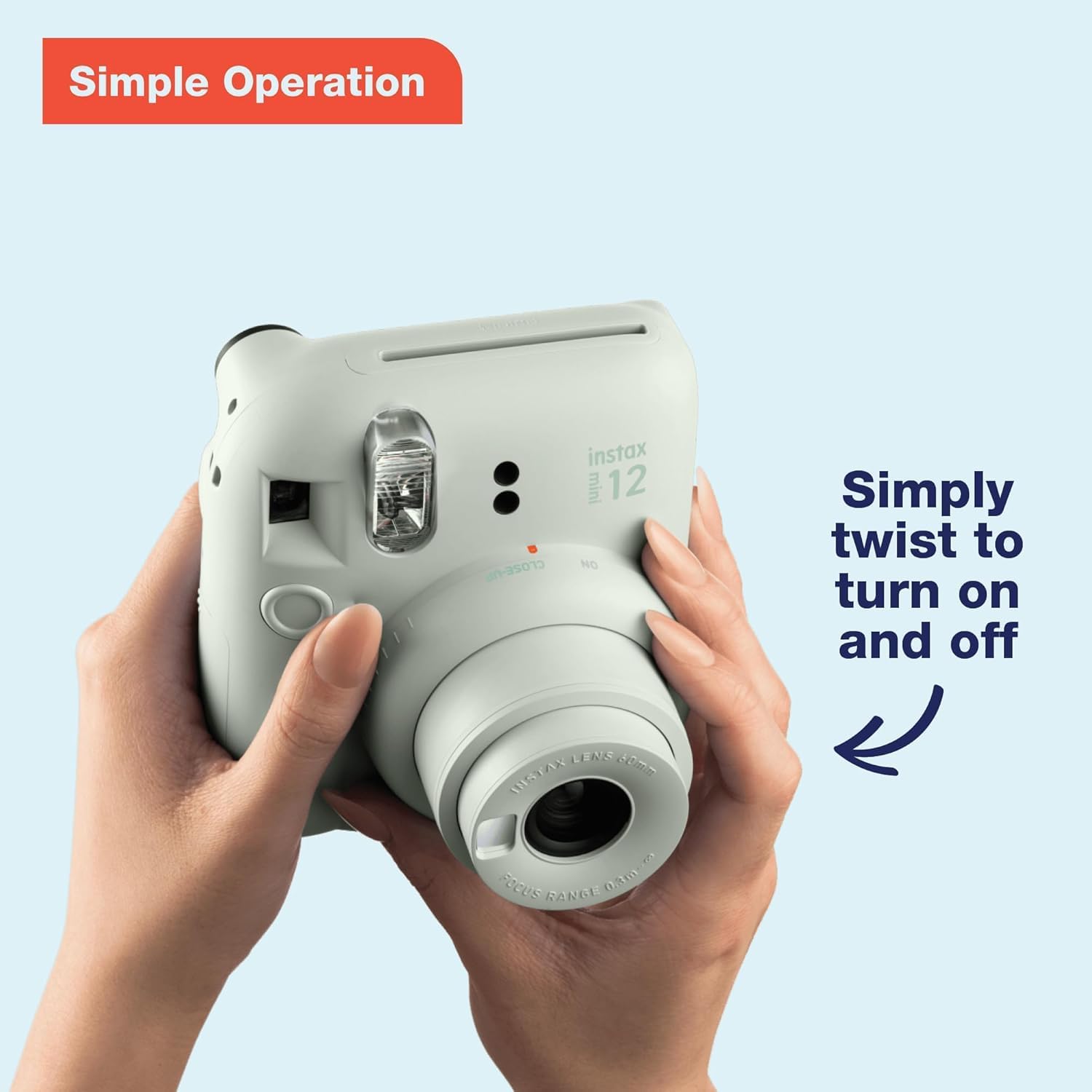 Fujifilm Instax Mini 12 Instant Camera (Camera + 6 x Twin Packs, Mint Green)