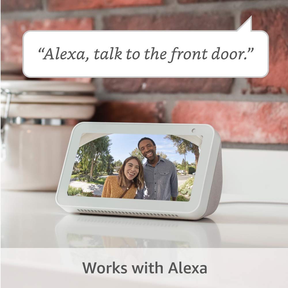 Ring Video Doorbell (Satin Nickel) with Spotlight Cam Pro, Battery White
