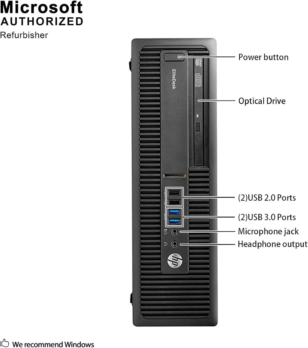 HP Business Desktop ProDesk 600 G2 Desktop Computer - Intel Core i5 (6th Gen) i5-6500 3.20 GHz - 8 GB DDR4 SDRAM - 256 GB SSD (Renewed)