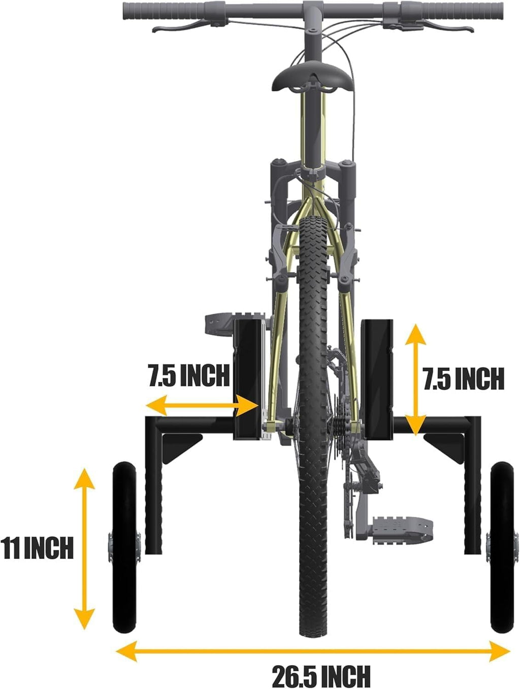 CyclingDeal Adjustable Adult Bicycle Bike Stabilizers Training Wheels Fits 24' to 29' - Quality Heavy Duty-Max weight up to 120kg/265 lbs.