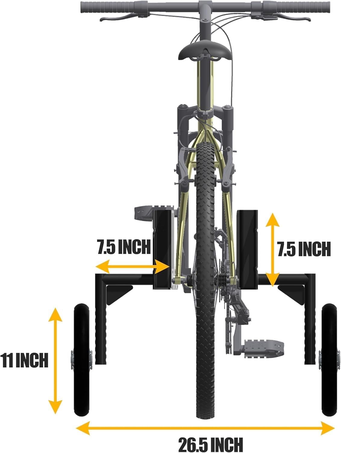 CyclingDeal Adjustable Adult Bicycle Bike Stabilizers Training Wheels Fits 24' to 29' - Quality Heavy Duty-Max weight up to 120kg/265 lbs.