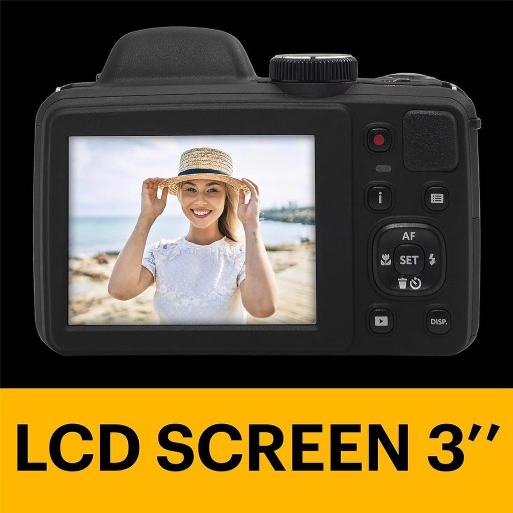 KODAK PIXPRO AZ405-BK 20MP Digital Camera 40X Optical Zoom 24mm Wide Angle Lens Optical Image Stabilization 1080P Full HD Video 3' LCD Vlogging Camera. Bundle with SD Card and Camera