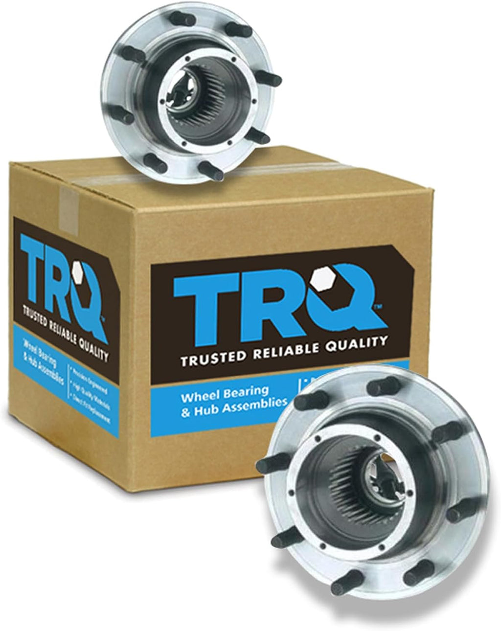 TRQ 2 Piece Front Rear Wheel Bearing & Hub Assembly Set 4WD Compatible with 2005-2009 Ford F-250 Super Duty 2005-2010 F-350 Super Duty