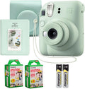 Fujifilm Instax Mini 12 Instant Camera Mint Green Bundle – Includes 40-Sheets Instax Mini Film, Protective Case, and Mini Photo Album