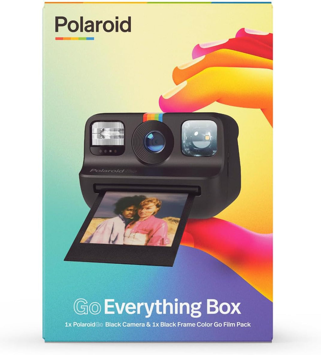 Polaroid Go Everything Box Black Camera and Black Frame Instant Film Bundle (6215)