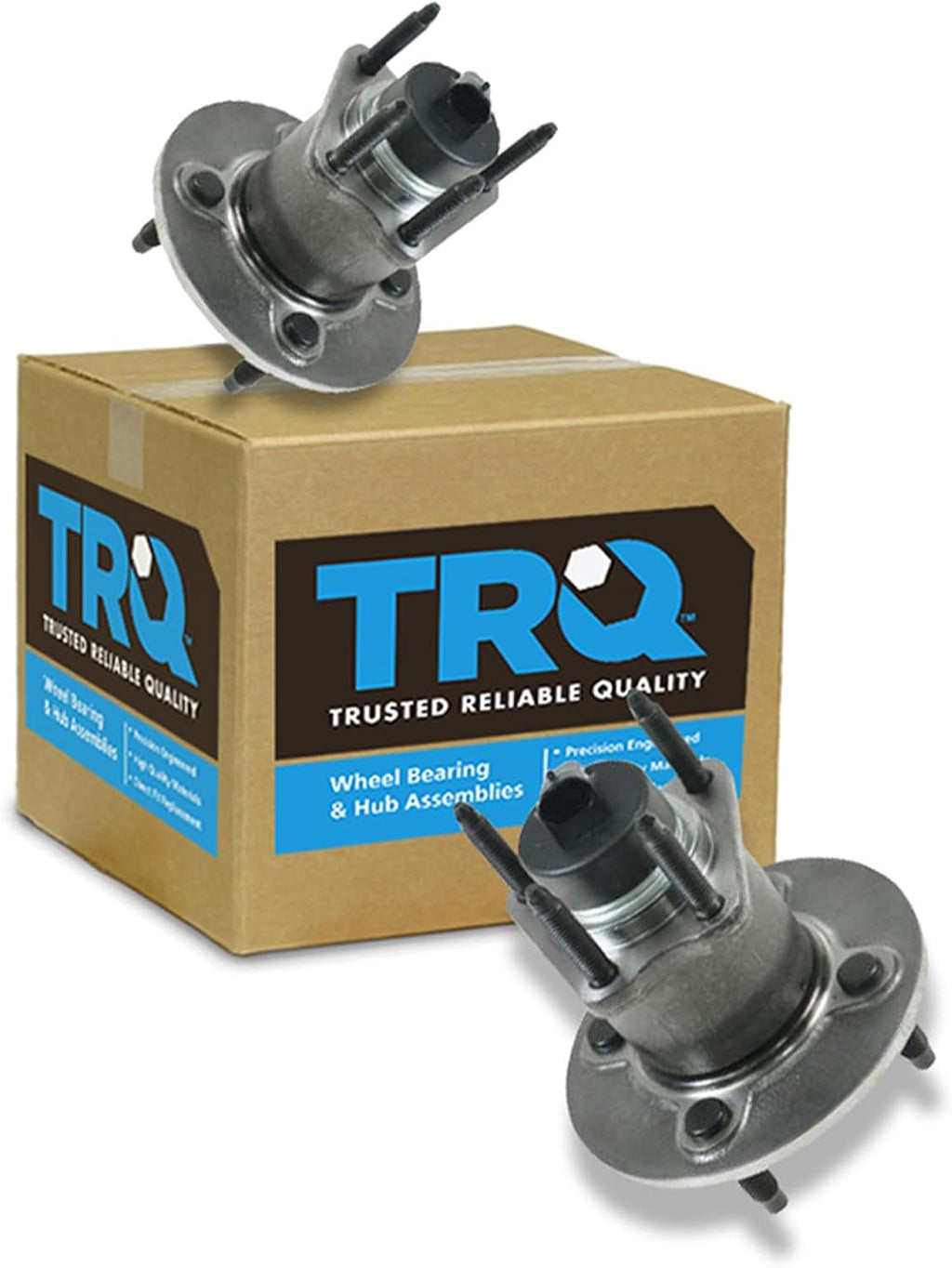 TRQ 2 Piece Rear Wheel Bearing & Hub Assembly Set Compatible with 2005-2010 Chevrolet Cobalt 2007-2009 Pontiac G5 2003-2007 Saturn Ion