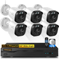 {2026 Update} 5MP Wired Security Camera System Outdoor, 8CH DVR with 1TB HDD, 6 x 122° Wide Angle Home Surveillance Cameras, IP67 Waterproof, Free App No Monthly Fee, Remote Control, 65ft Night Vision