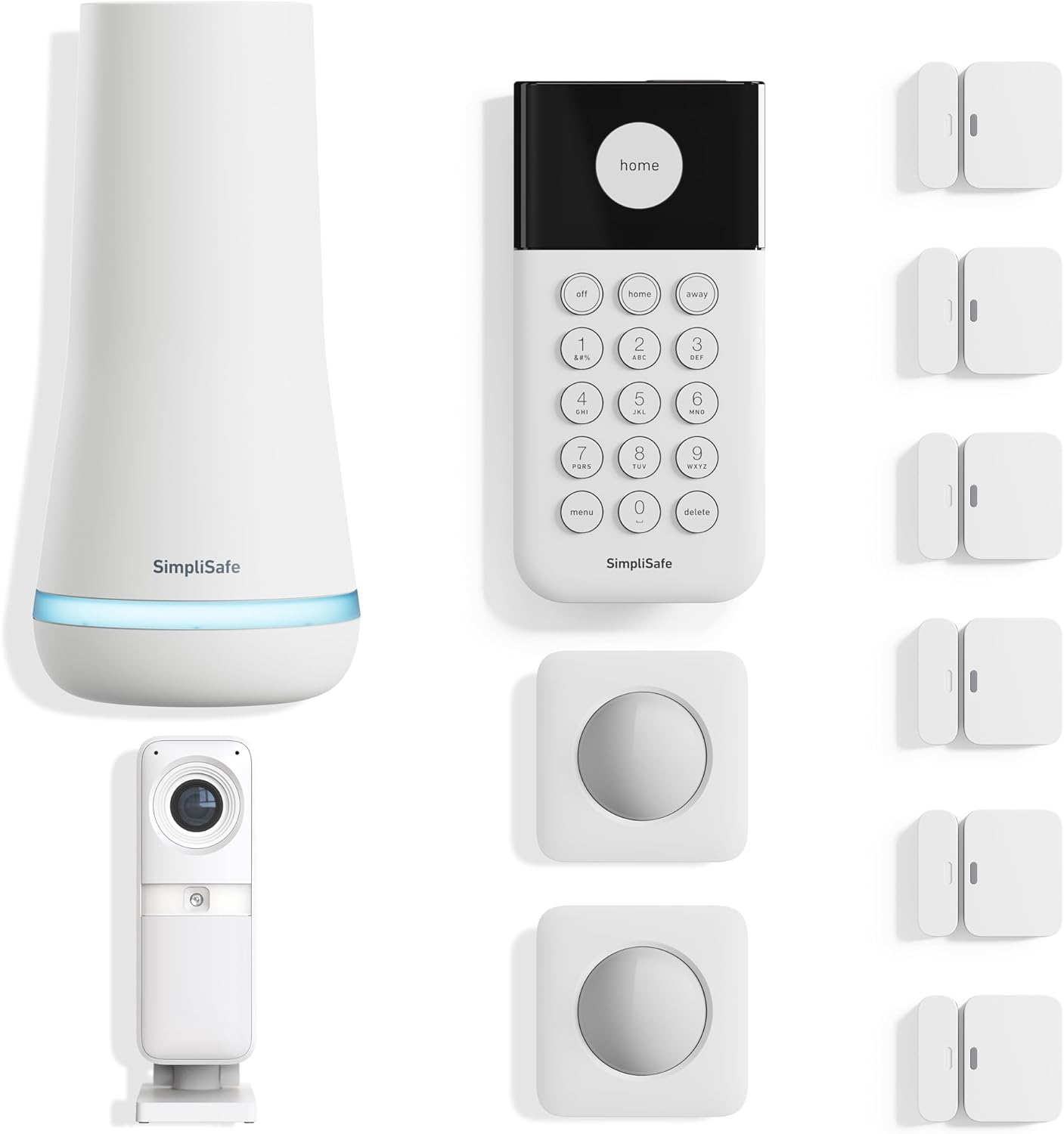 SimpliSafe 11 Piece Wireless Home Security System Gen 3 with Wireless Indoor HD Camera - Optional 24/7 Professional Monitoring - No Contract - Compatible with Alexa and Google Assistant,White