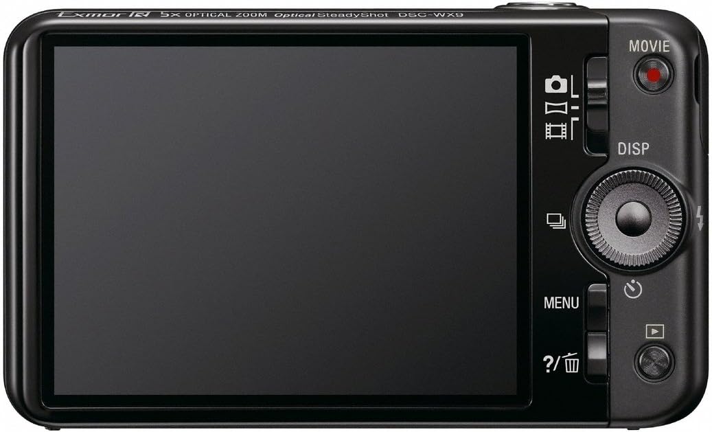 Sony Cyber-Shot DSC-WX9 16.2 MP Exmor R CMOS Digital Still Camera with Carl Zeiss Vario-Tessar 5x Wide-Angle Optical Zoom Lens and Full HD 1080/60i Video (Black)