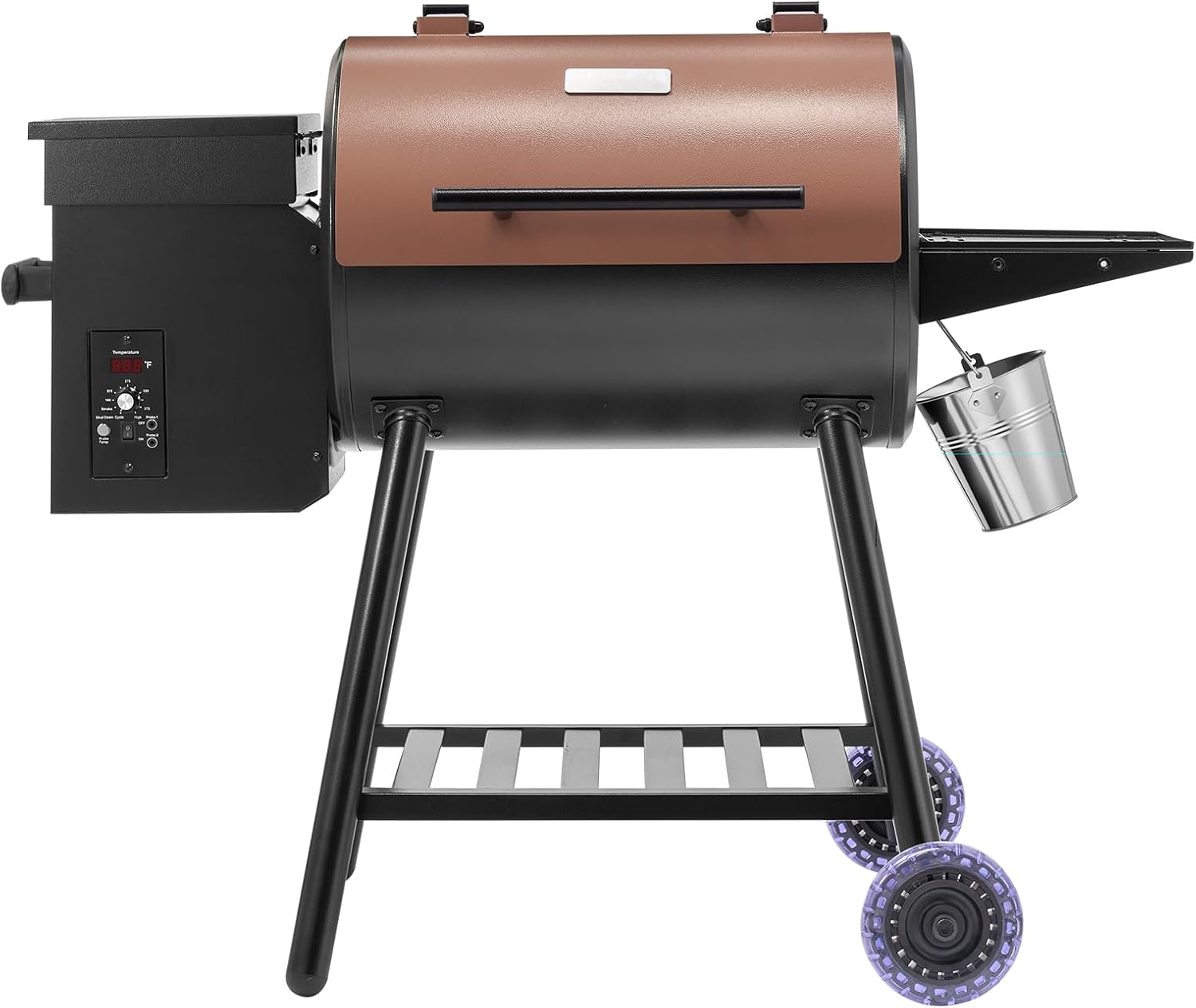 VEVOR Wood Pellet Grill Smoker, 8 in 1 BBQ Grills for Outdoor Cooking, 456 Square Inches Cook Area Electric Grill and Smoker, with Digital Controller, Meat Probe, 500°F Max Temperature, Black