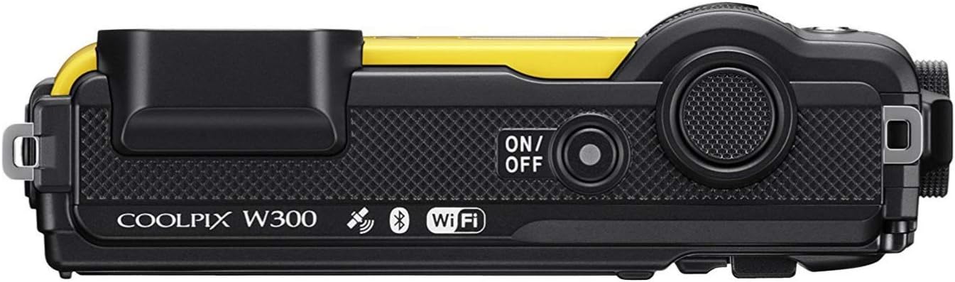 Nikon W300 Waterproof Underwater Digital Camera with TFT LCD, 3', Yellow (26525)