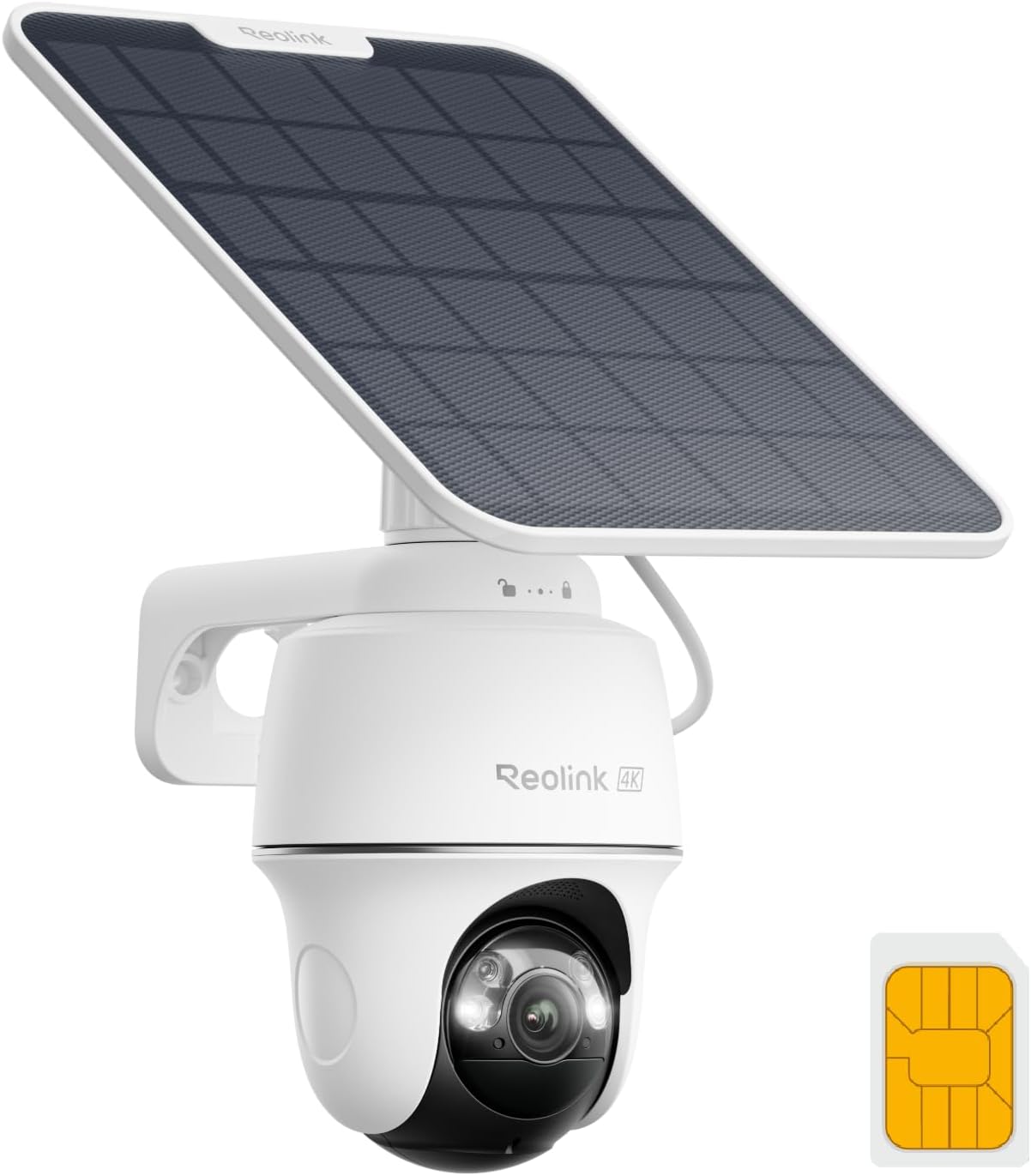 REOLINK 4K LTE Cellular Security Camera Wireless Outdoor, No WiFi 3G/4G Solar Powered, 360 Auto Tracking AI Detection, Color Night Vision, max. 512G Local Storage, SIM Card Included, Go PT Ultra+SP2