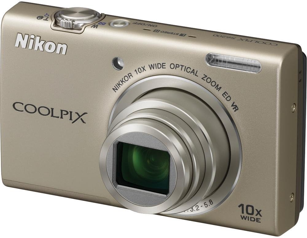 Nikon COOLPIX S6200 16 MP Digital Camera with 10x Optical Zoom NIKKOR ED Glass Lens and HD 720p Video (Silver)