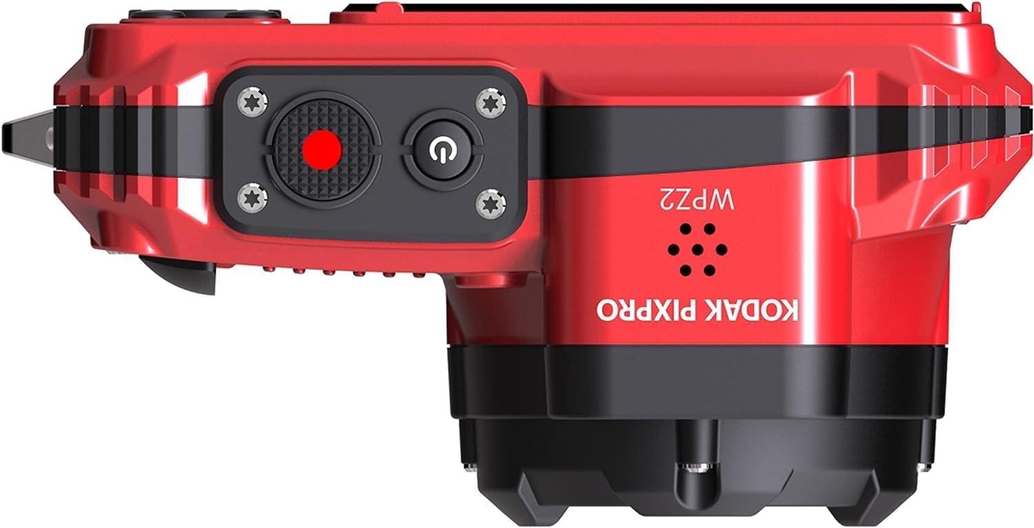 Kodak PIXPRO WPZ2 Rugged Waterproof Shockproof Digital Camera 16MP 4X Optical Zoom 1080P Full HD Video, 2.7' LCD (Red) Bundle with Camera Case, SanDisk 32GB microSDHC Card (4 Items)