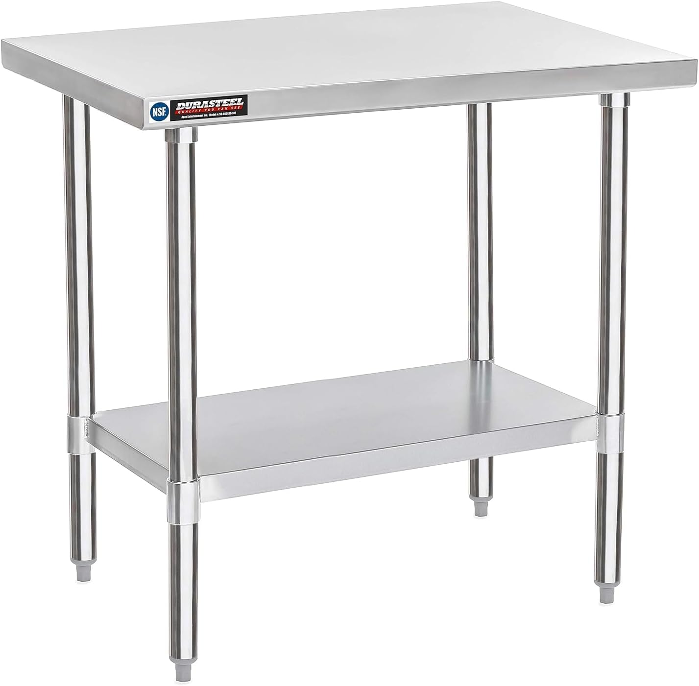 DuraSteel 24x36 Stainless Steel Work Table - NSF Commercial Prep Metal Table - Outdoor Pizza Oven Stand w/Under Shelf - Kitchen Island Laundry Utility Garage Microwave Stand Large Rolling Storage Cart