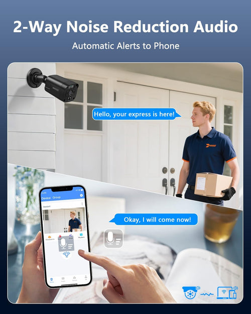 (2026 Update) 4K PoE Security Camera System w/PIR & AI Human Detection, 12CH NVR w/ 3TB HDD, 4 Cameras, 130° Ultra Wide Angle, 45-Day Recording, 2-Way Audio, Remote Control, No Monthly Fee