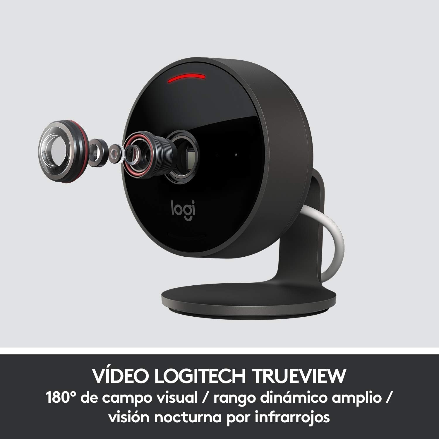 Logitech Circle View Weatherproof Wired Home Security Camera with Logitech TrueView Video, 180° Wide Angle, 1080p HD, Night Vision, 2-Way Audio, Tilt Encrypted, Apple HomeKit Secure Video (Renewed)