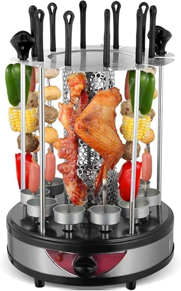 Electric Vertical Rotating Barbecue Grill - Smokeless Automatic Rotisserie for Kebab, Skewers & Roast, Ideal for Home Parties(Size:230mm)