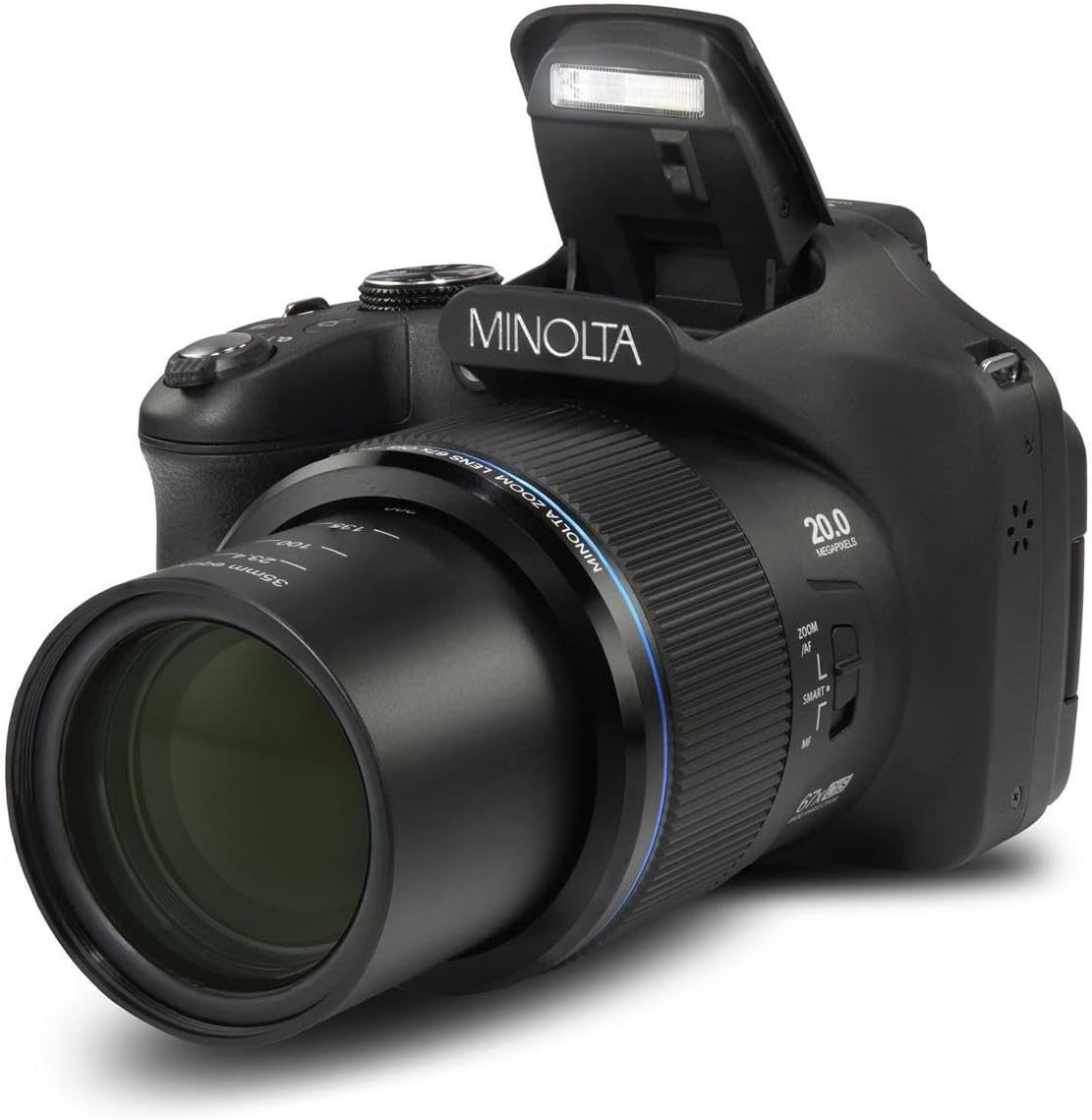 Minolta Pro Shot 20MP Digital Camera – 67x Optical Zoom, Full 1080p HD Video, Optical Image Stabilization, Wi-Fi, 3-inch Articulating LCD Screen, 27 Scene Modes – Includes 16GB SD Card (Black)