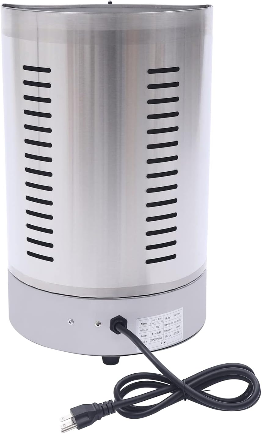 Electric Shawarma Machine, Commercial Vertical Rotisserie Rotating Barbecue Oven Shawarma Grill Machine, 110V Electric Automatic Stainless SteelRotating Machine With Temperature Adjustable 50-300℃