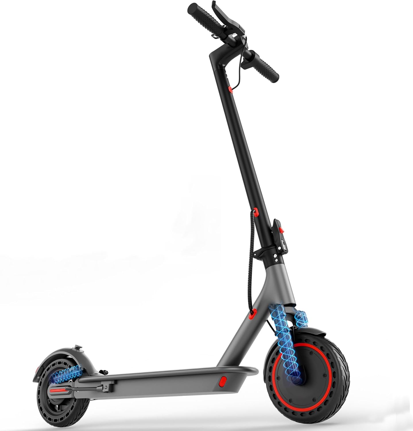 Maxshot Electric Scooter, 8.5' /10' /14' Tire, 16/19/22 Mph Top Speed, 12/16/21/27/28/49/50 Miles Long Range, Folding Escooter for Adults and Kids with Seat Bag, Dual Braking, Dual Suspension, App