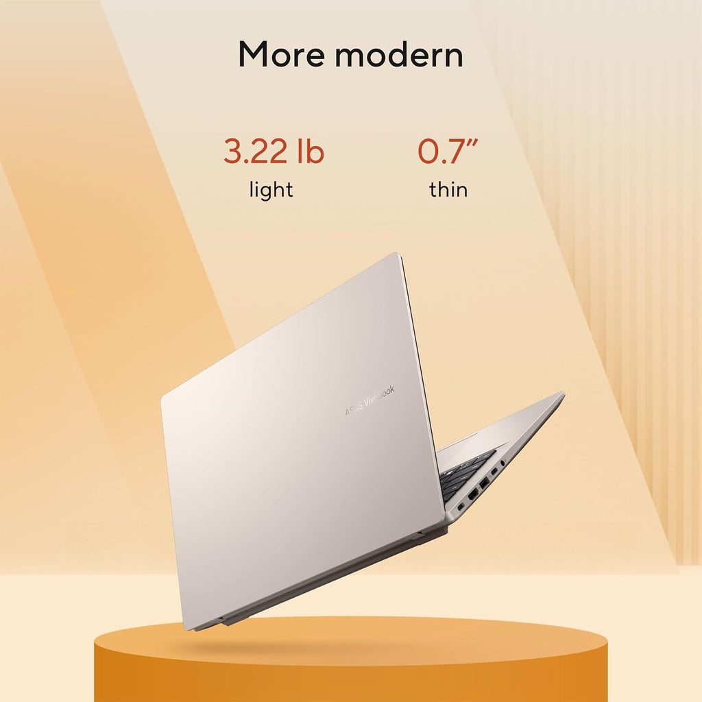 ASUS Vivobook 14 Laptop, Copilot+ PC, 14' WUXGA 60Hz Display, AMD Ryzen AI 7 350 with XDNA NPU, AMD Radeon Graphics, 16GB RAM, 512GB SSD, Platinum Gold, M1407KA-PS74
