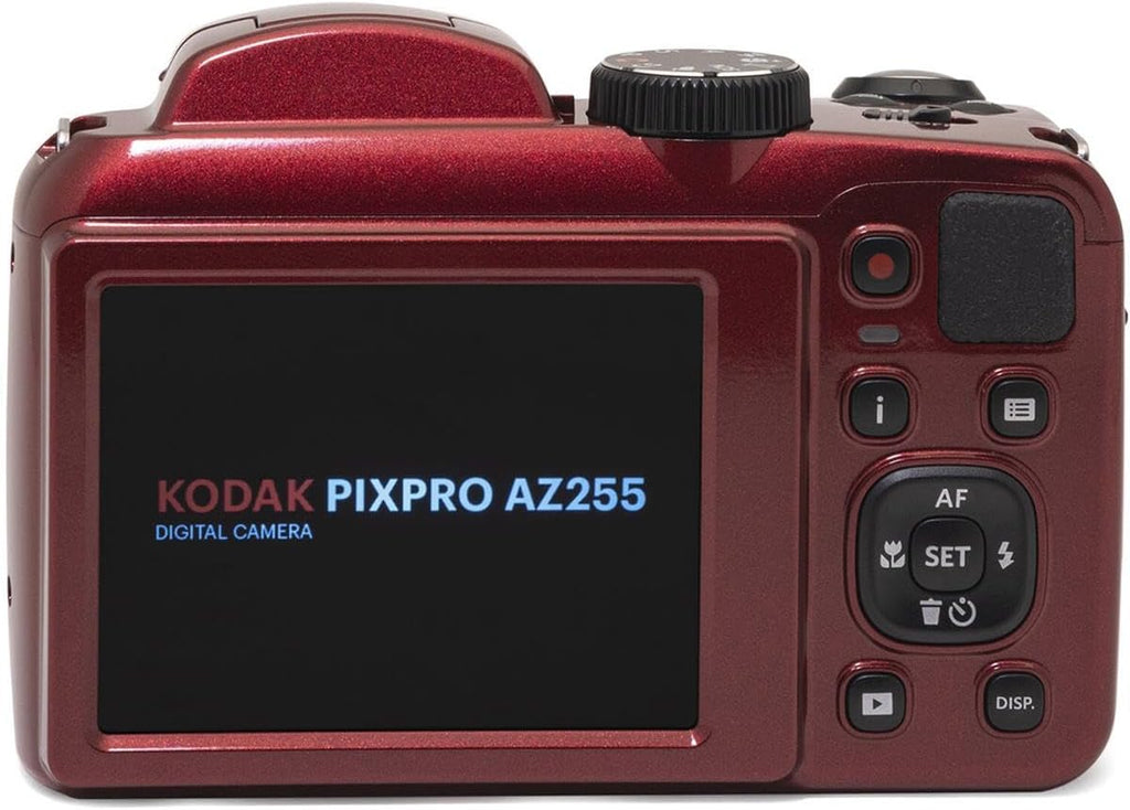 Kodak KODAK PIXPRO AZ255-RD 16MP Digital Camera 25X Optical Zoom 24mm Wide Angle Lens Image Stabilization 1080P Full HD Video 3' LCD Vlogging, with Bag & 32GB SD Card + Reader