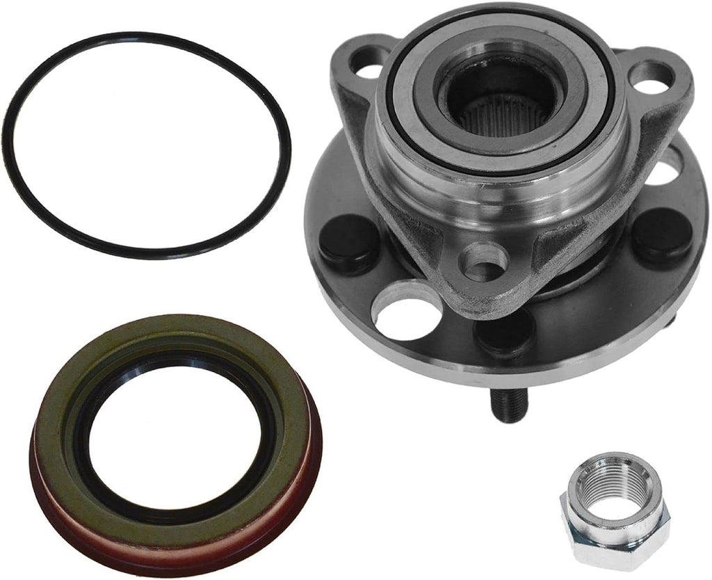 TRQ 2 Piece Front Rear Wheel Bearing & Hub Assembly Set Compatible with 1991-1998 Buick Skylark 1992-1996 Chevrolet Beretta 1992-2005 Cavalier Corsica 1992-1998 Oldsmobile Achieva Pontiac Grand Am 19