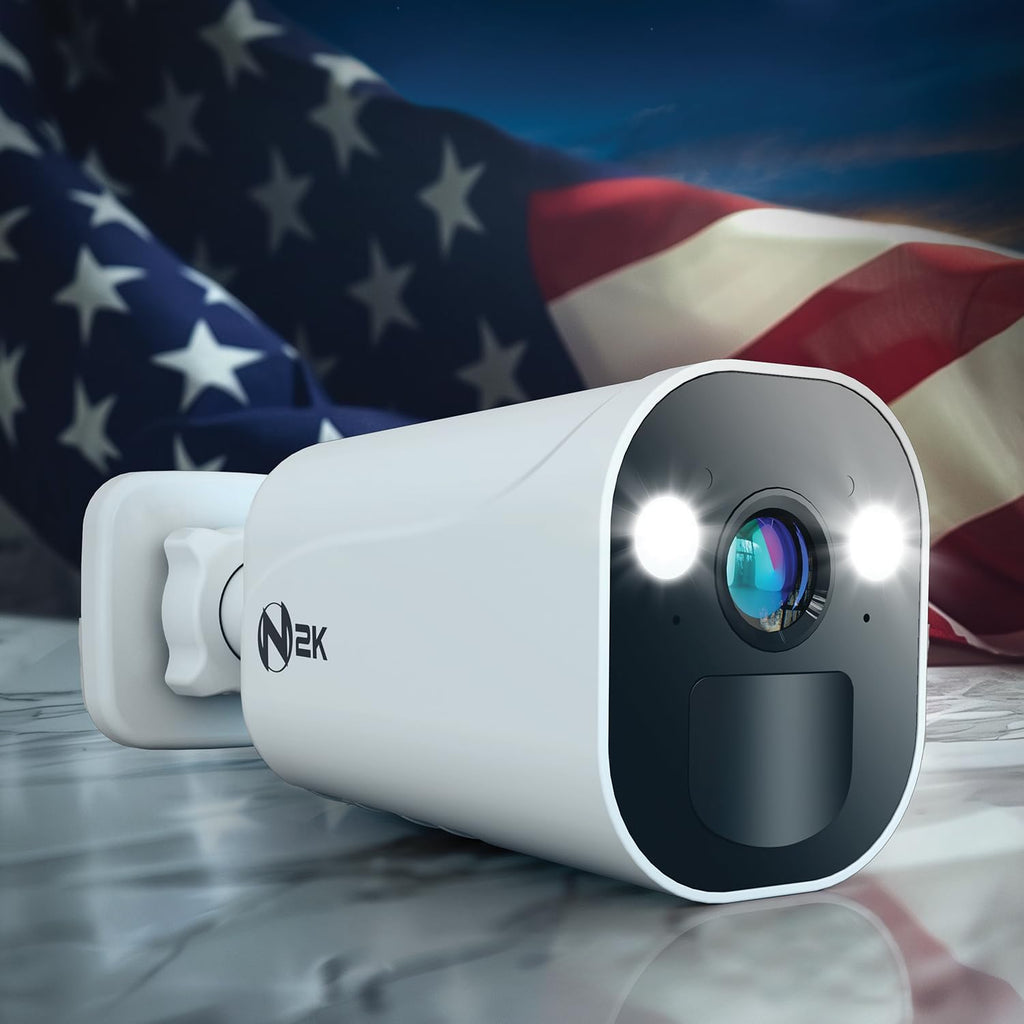 Night Owl 8 Channel Wi-Fi Video Home Security Hub with (4) Battery-Powered Wi-Fi 2K HD Indoor/Outdoor Spotlight Cameras with 2-Way Audio and 64GB microSD Card (Expandable up to 8 Cameras)