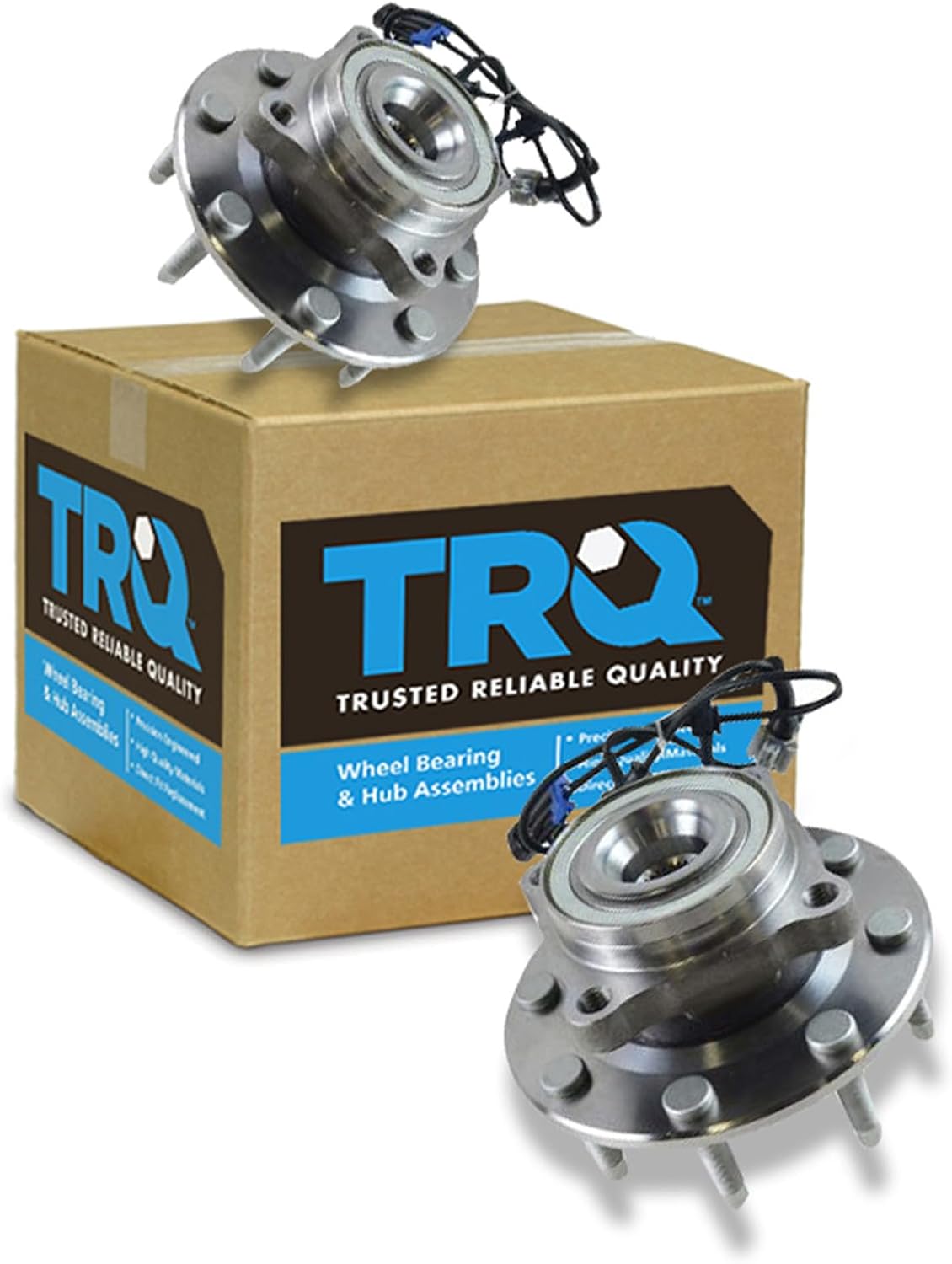 TRQ 2 Piece Front Wheel Bearing & Hub Assembly Set Compatible with 2007-2010 Chevrolet Silverado 2500 HD Silverado 3500 HD 2007-2013 Suburban 2500 GMC Sierra 2500 HD Sierra 3500 HD Yukon XL 2500 2008