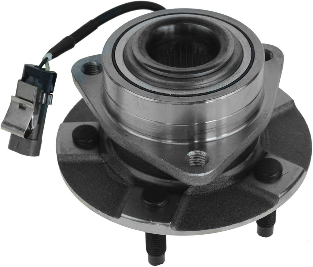 TRQ 2 Piece Front Rear Wheel Bearing & Hub Assembly Set Compatible with 2005-2006 Chevrolet Equinox 2006 Pontiac Torrent 2002-2007 Saturn Vue